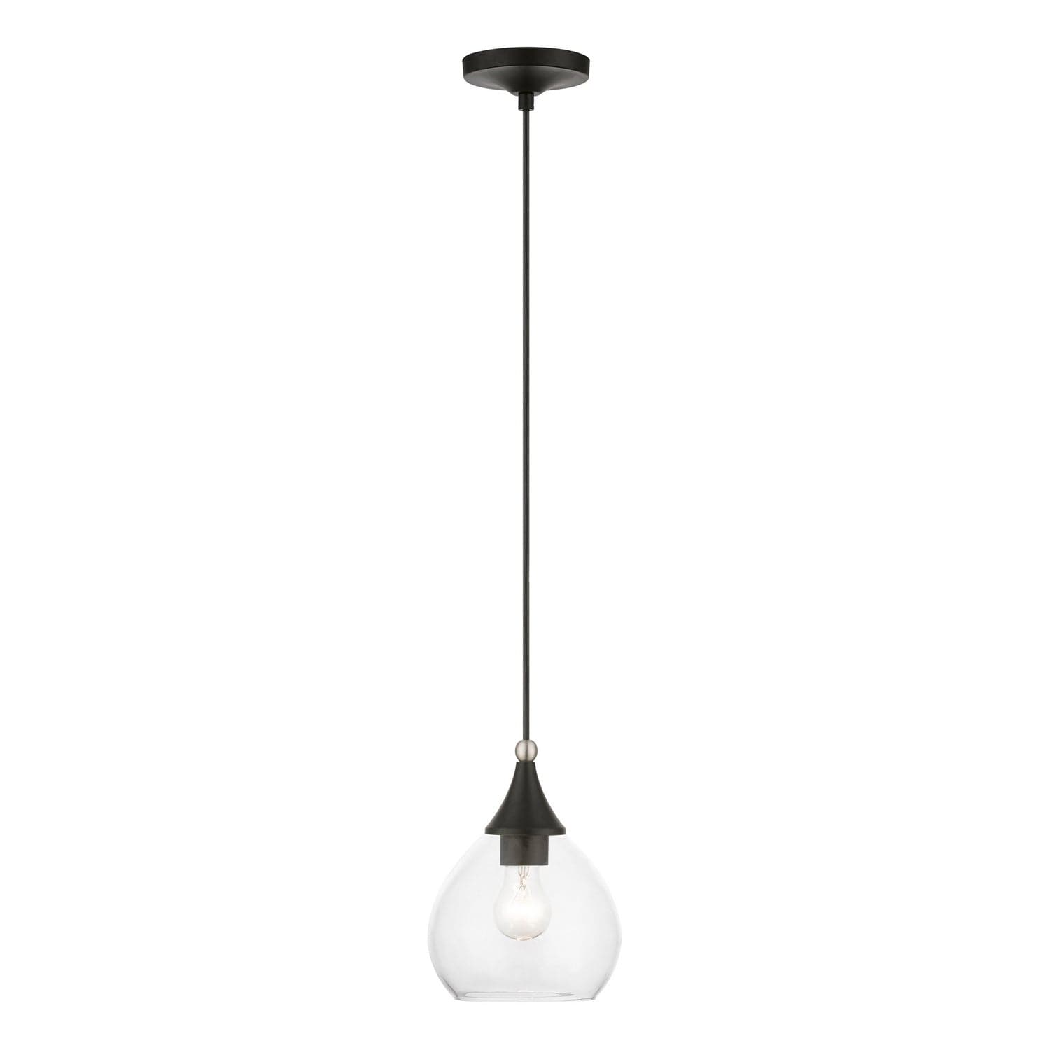 Livex Lighting - 46501-04 - One Light Mini Pendant - Catania - Black w/Brushed Nickel