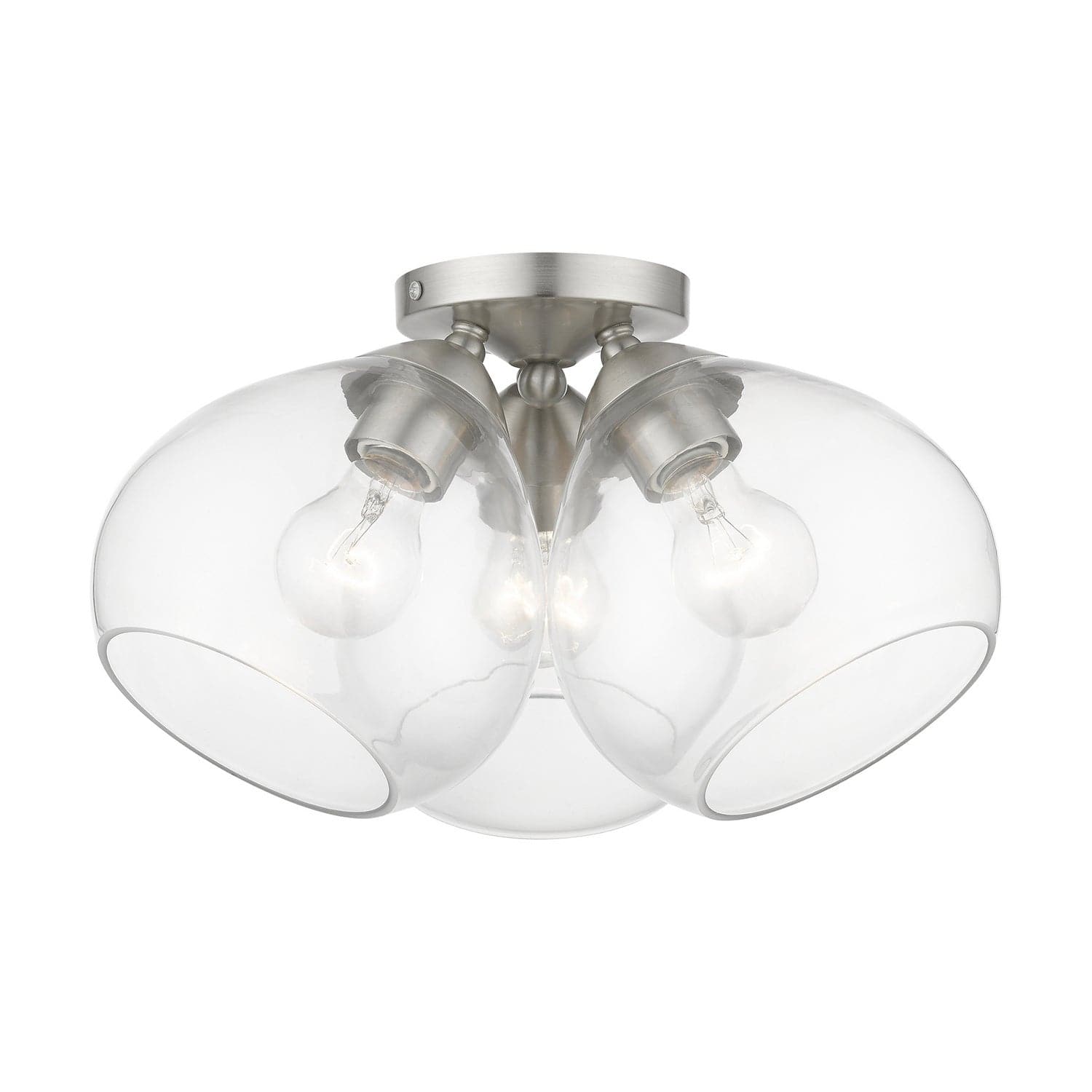 Livex Lighting - 46502-91 - Three Light Semi-Flush Mount - Catania - Brushed Nickel