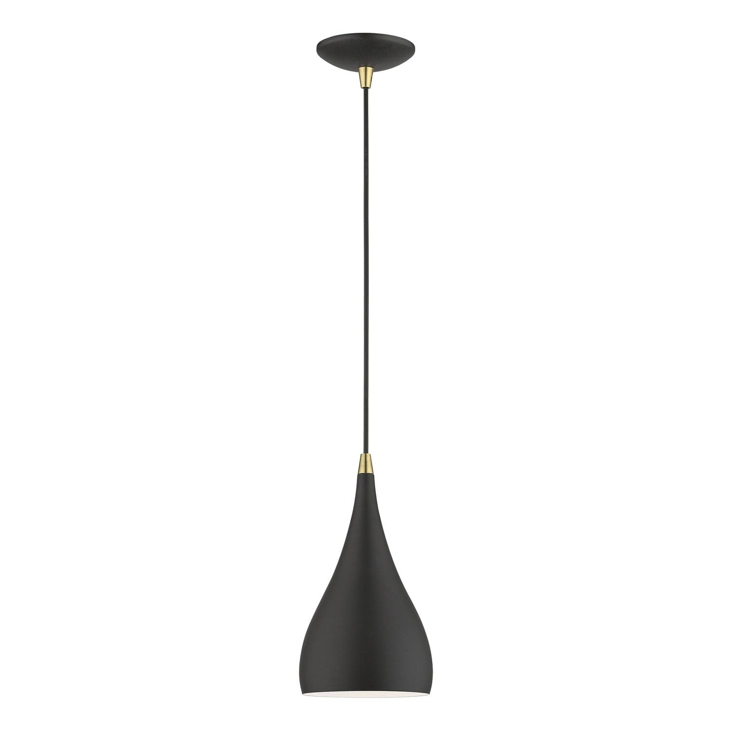 Livex Lighting - 41171-14 - One Light Mini Pendant - Amador - Textured Black w/Antique Brass