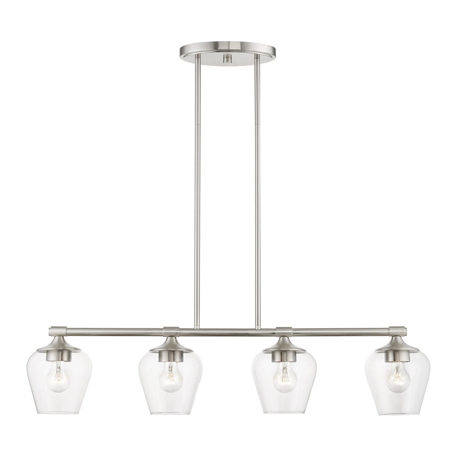 Livex Lighting - 46724-91 - Four Light Linear Chandelier - Willow - Brushed Nickel