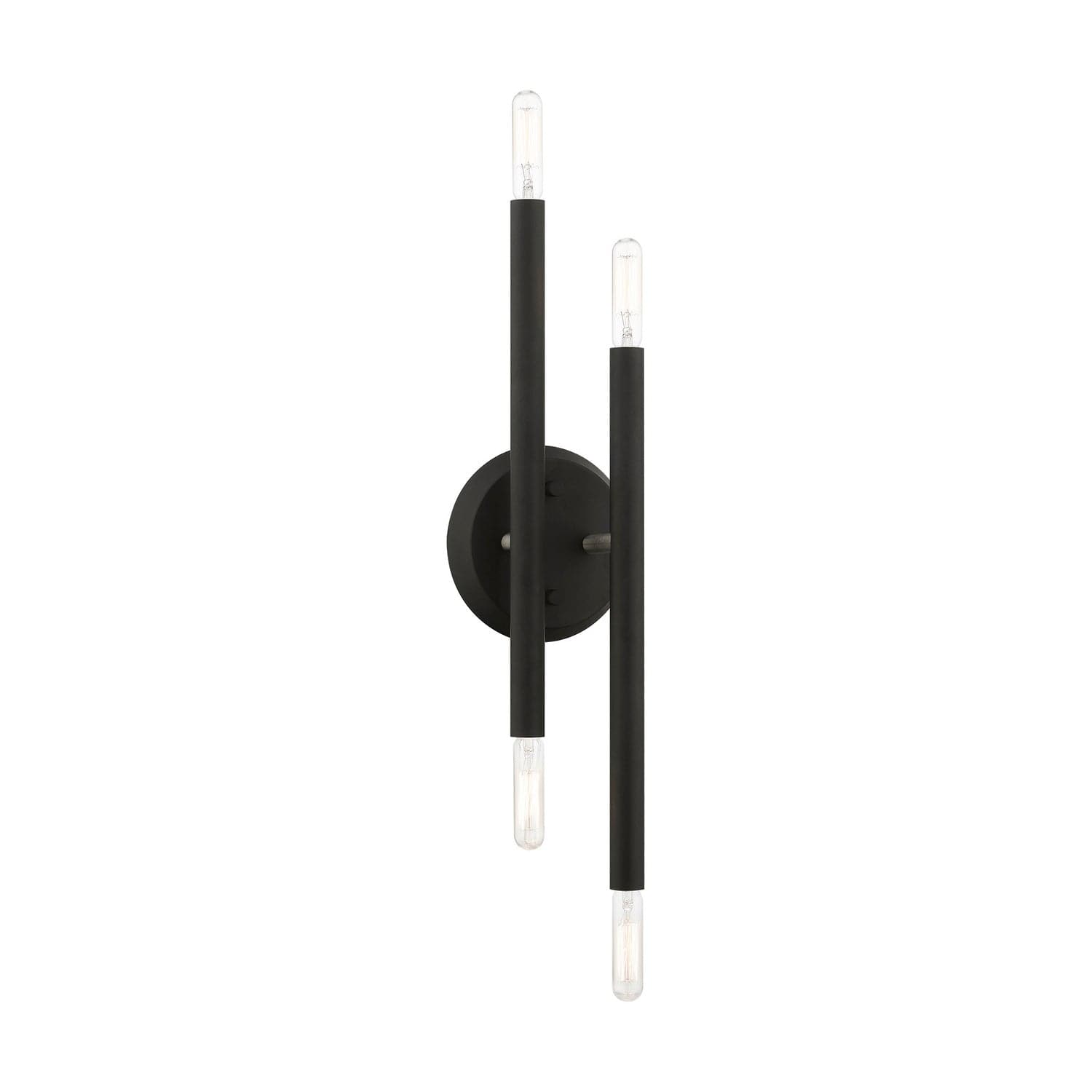 Livex Lighting - 46771-04 - Four Light Wall Sconce - Soho - Black w/Brushed Nickel