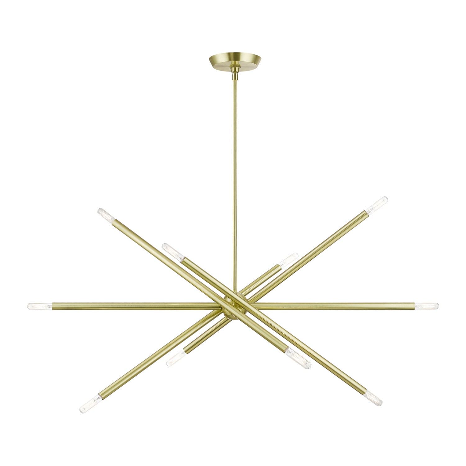 Livex Lighting - 46777-12 - Ten Light Linear Chandelier - Soho - Satin Brass