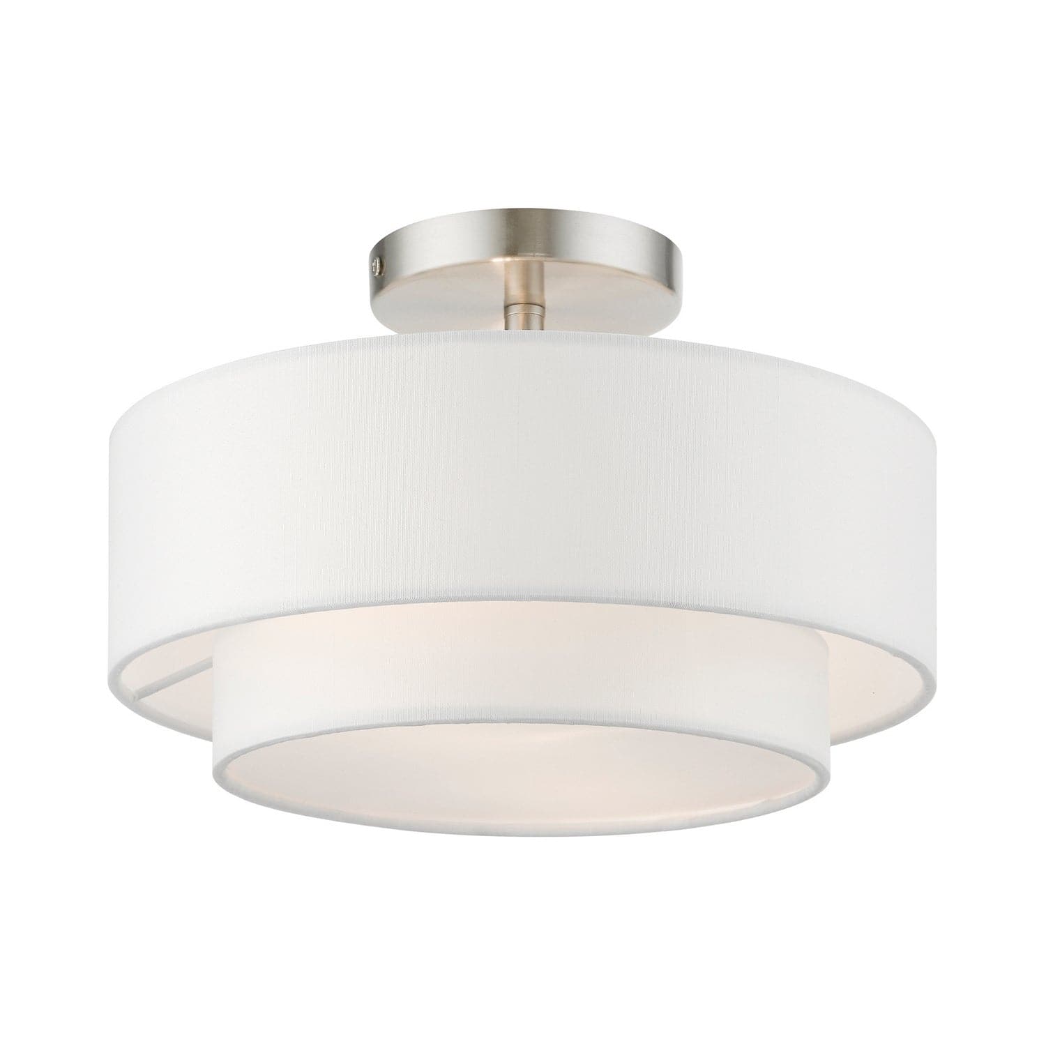 Livex Lighting - 47151-91 - Two Light Semi-Flush Mount - Meridian - Brushed Nickel