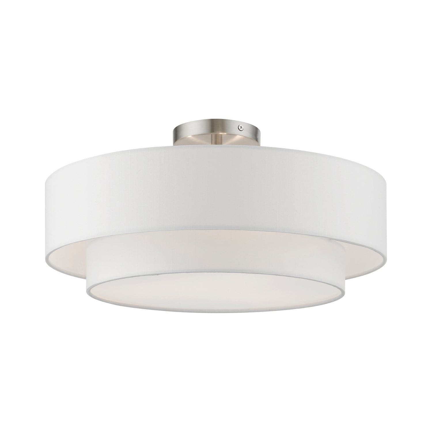 Livex Lighting - 47154-91 - Three Light Semi-Flush Mount - Meridian - Brushed Nickel