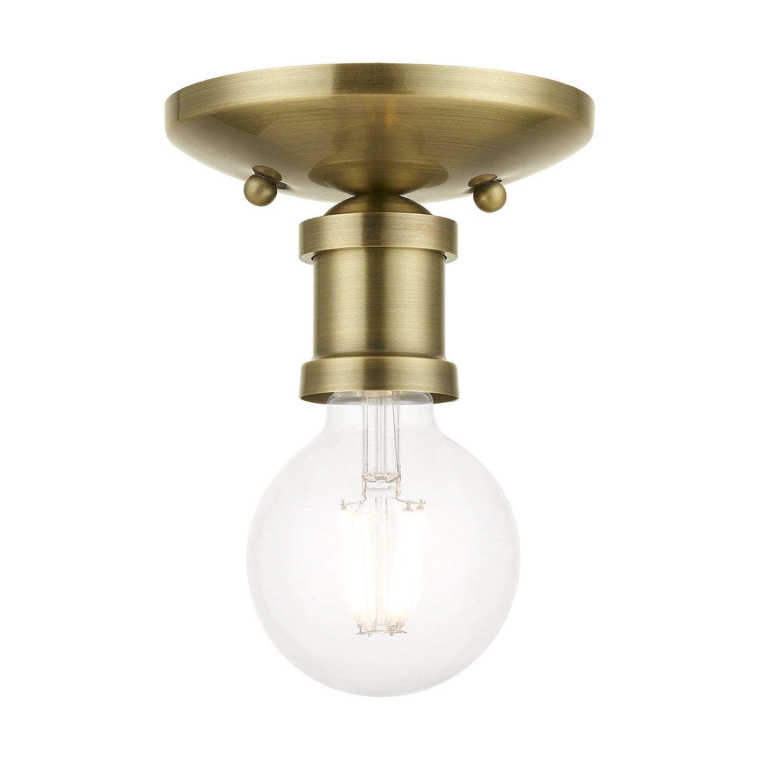 Livex Lighting - 47160-01 - One Light Flush Mount - Lansdale - Antique Brass