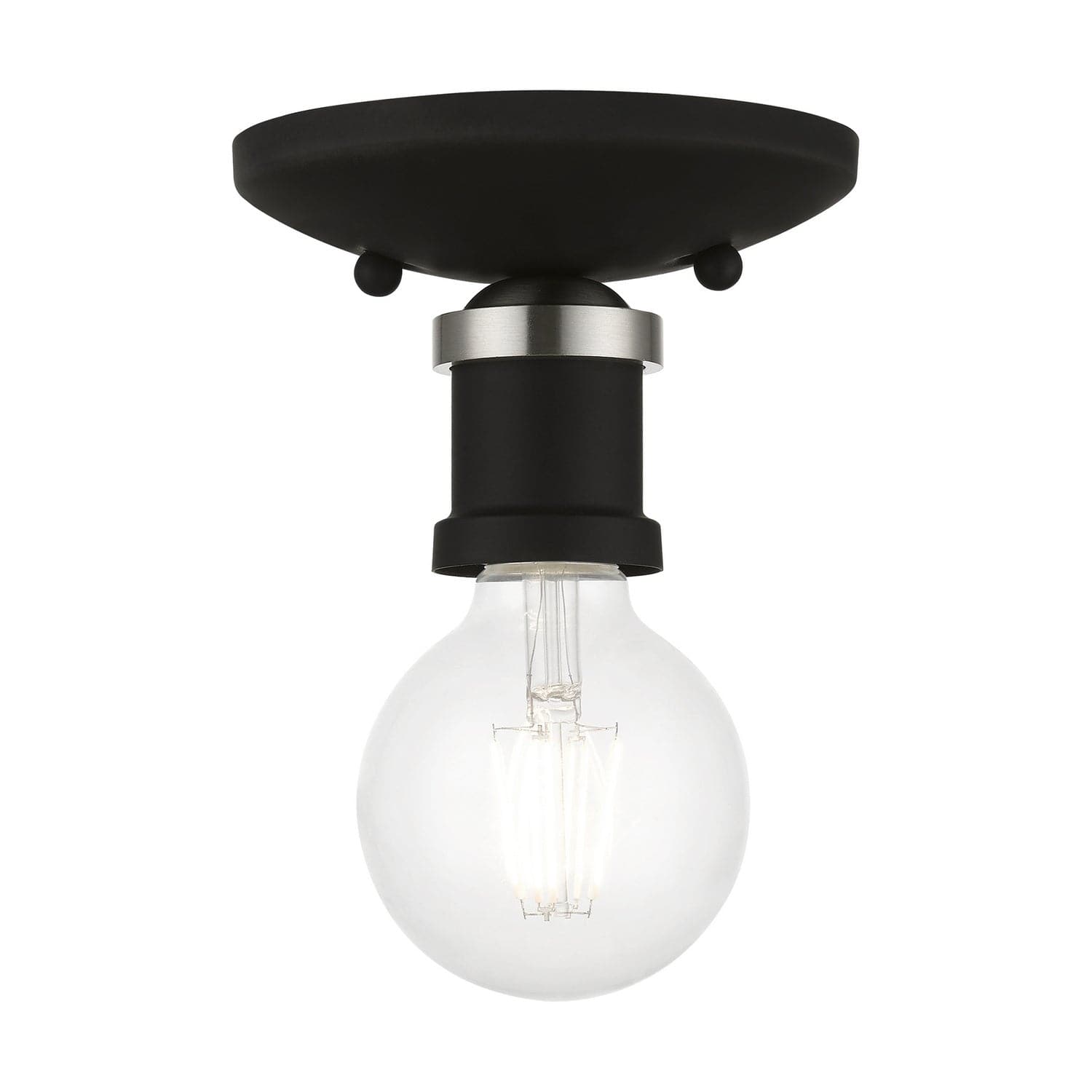 Livex Lighting - 47160-04 - One Light Flush Mount - Lansdale - Black w/Brushed Nickel