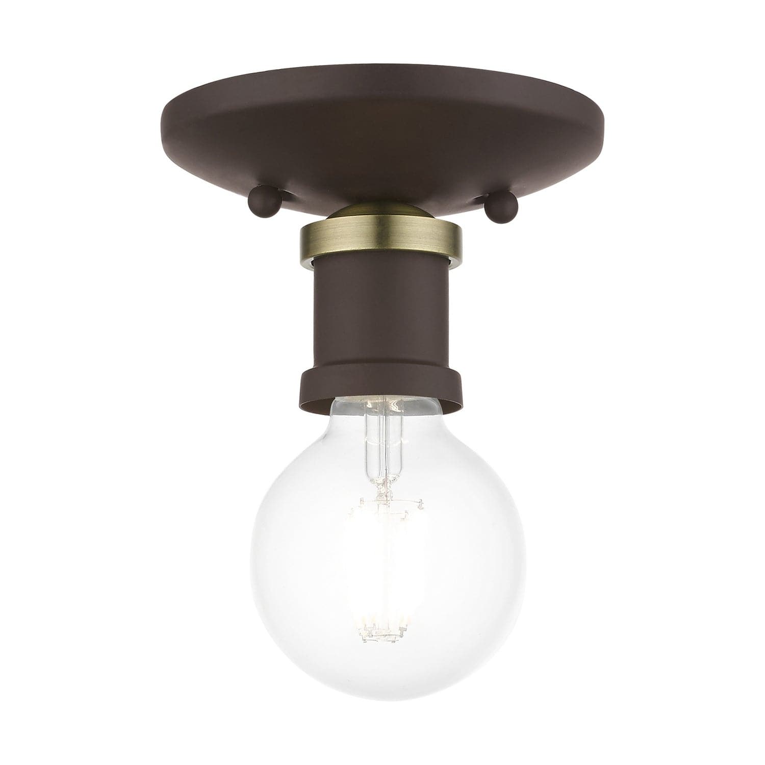 Livex Lighting - 47160-07 - One Light Flush Mount - Lansdale - Bronze w/Antique Brass