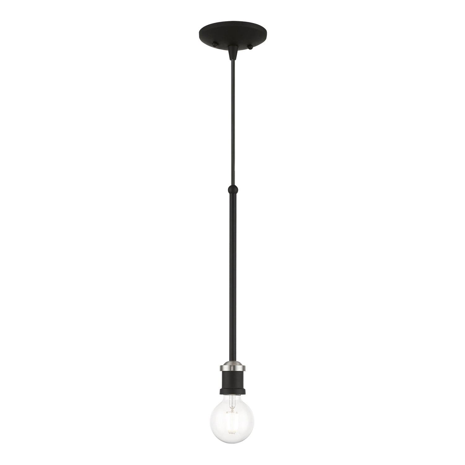 Livex Lighting - 47161-04 - One Light Pendant - Lansdale - Black w/Brushed Nickel