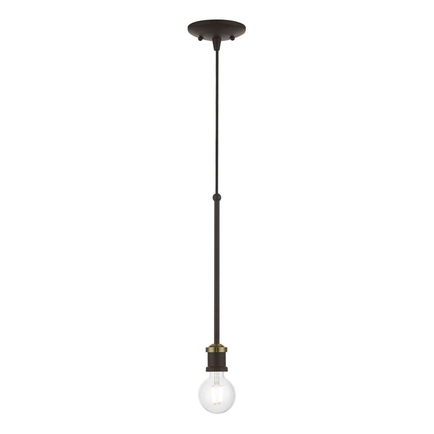 Livex Lighting - 47161-07 - One Light Pendant - Lansdale - Bronze w/Antique Brass