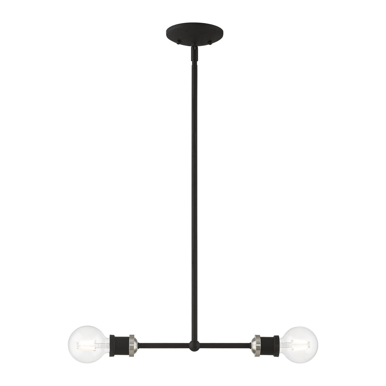 Livex Lighting - 47162-04 - Two Light Linear Chandelier - Lansdale - Black w/Brushed Nickel