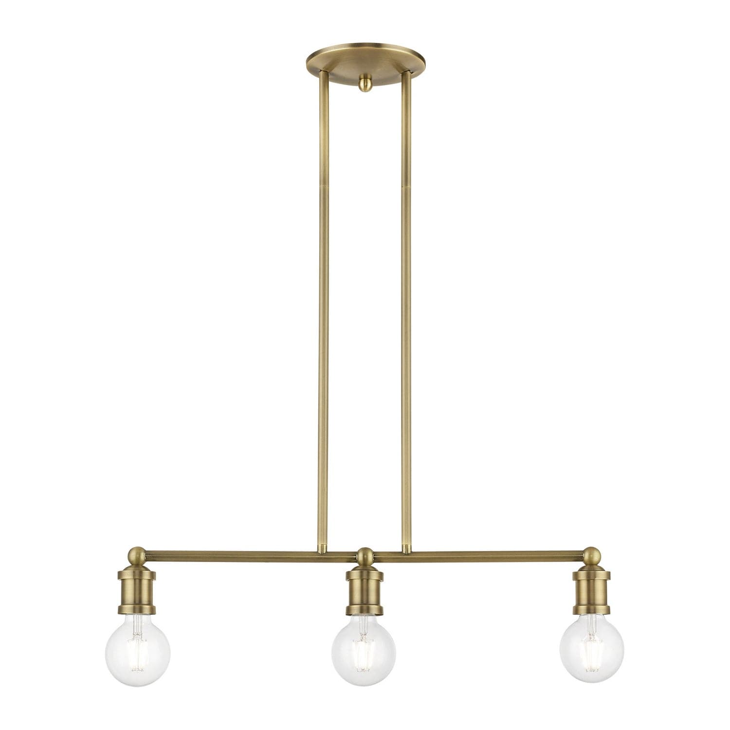 Livex Lighting - 47163-01 - Three Light Linear Chandelier - Lansdale - Antique Brass