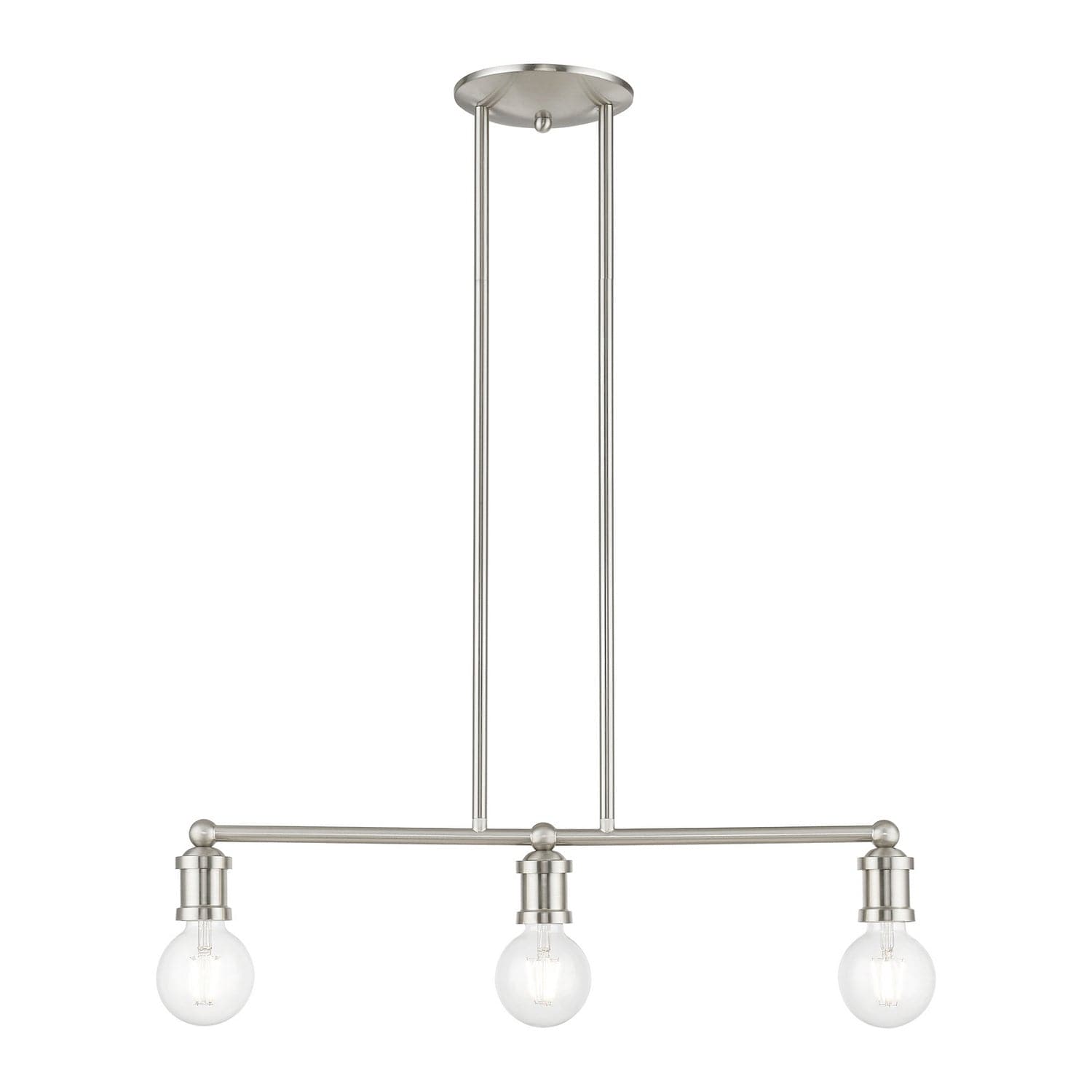 Livex Lighting - 47163-91 - Three Light Linear Chandelier - Lansdale - Brushed Nickel