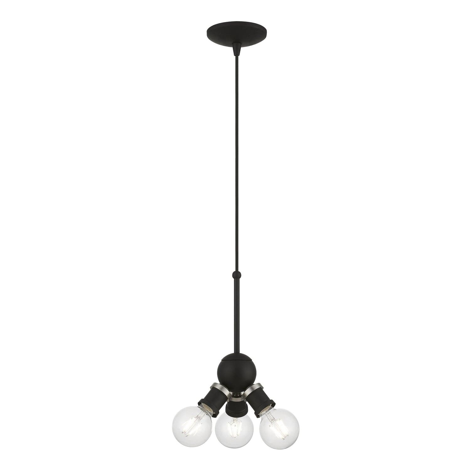 Livex Lighting - 47164-04 - Three Light Pendant - Lansdale - Black w/Brushed Nickel