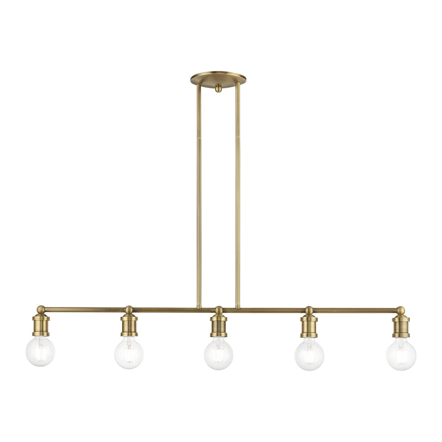 Livex Lighting - 47165-01 - Five Light Linear Chandelier - Lansdale - Antique Brass