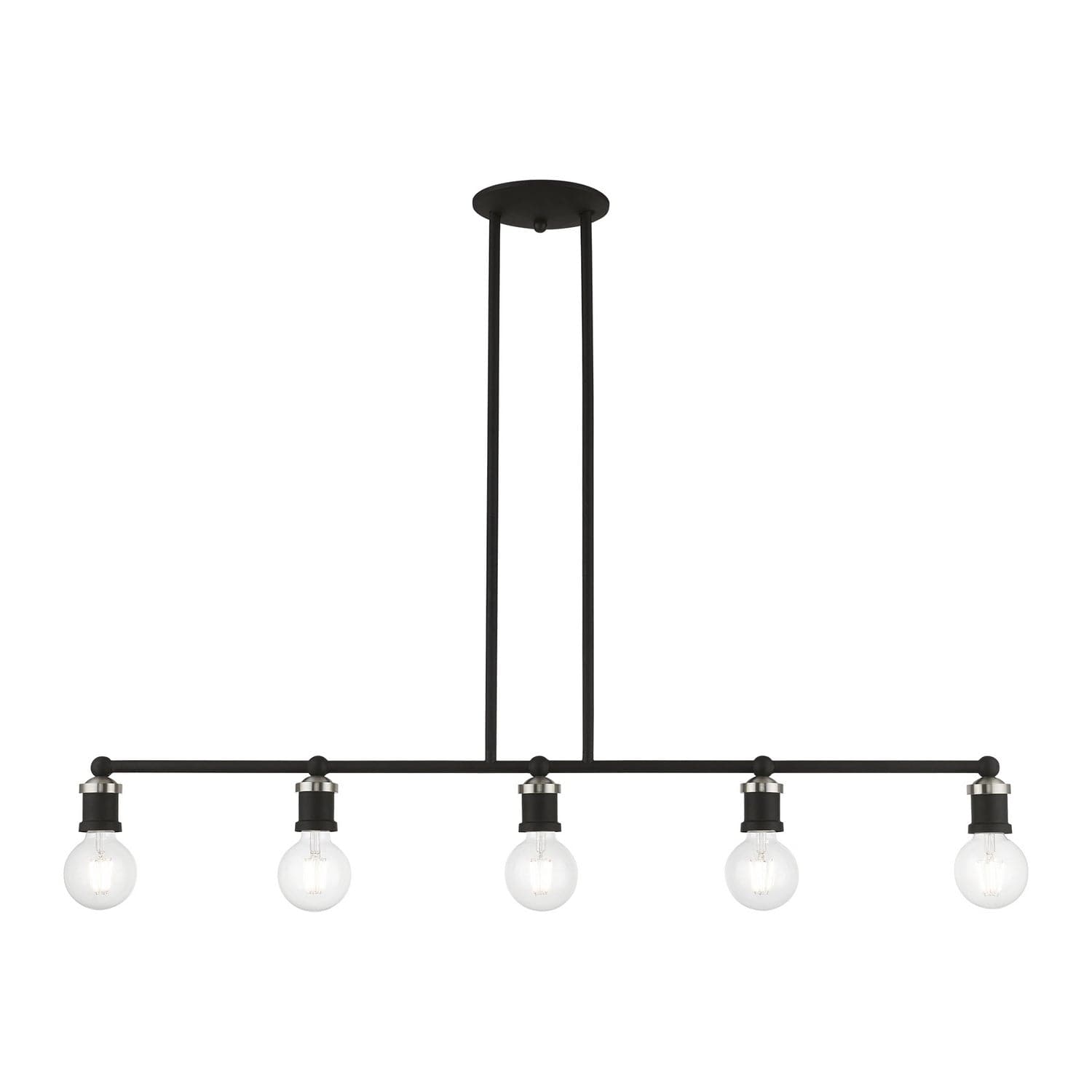 Livex Lighting - 47165-04 - Five Light Linear Chandelier - Lansdale - Black w/Brushed Nickel