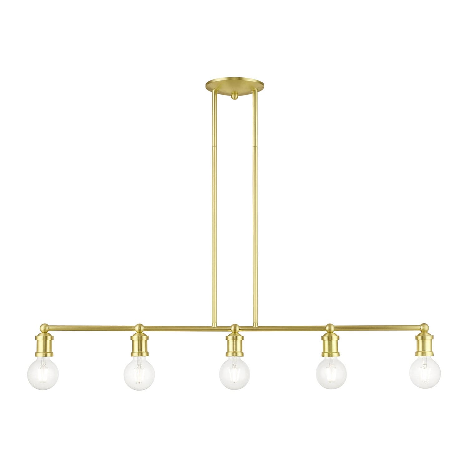 Livex Lighting - 47165-12 - Five Light Linear Chandelier - Lansdale - Satin Brass