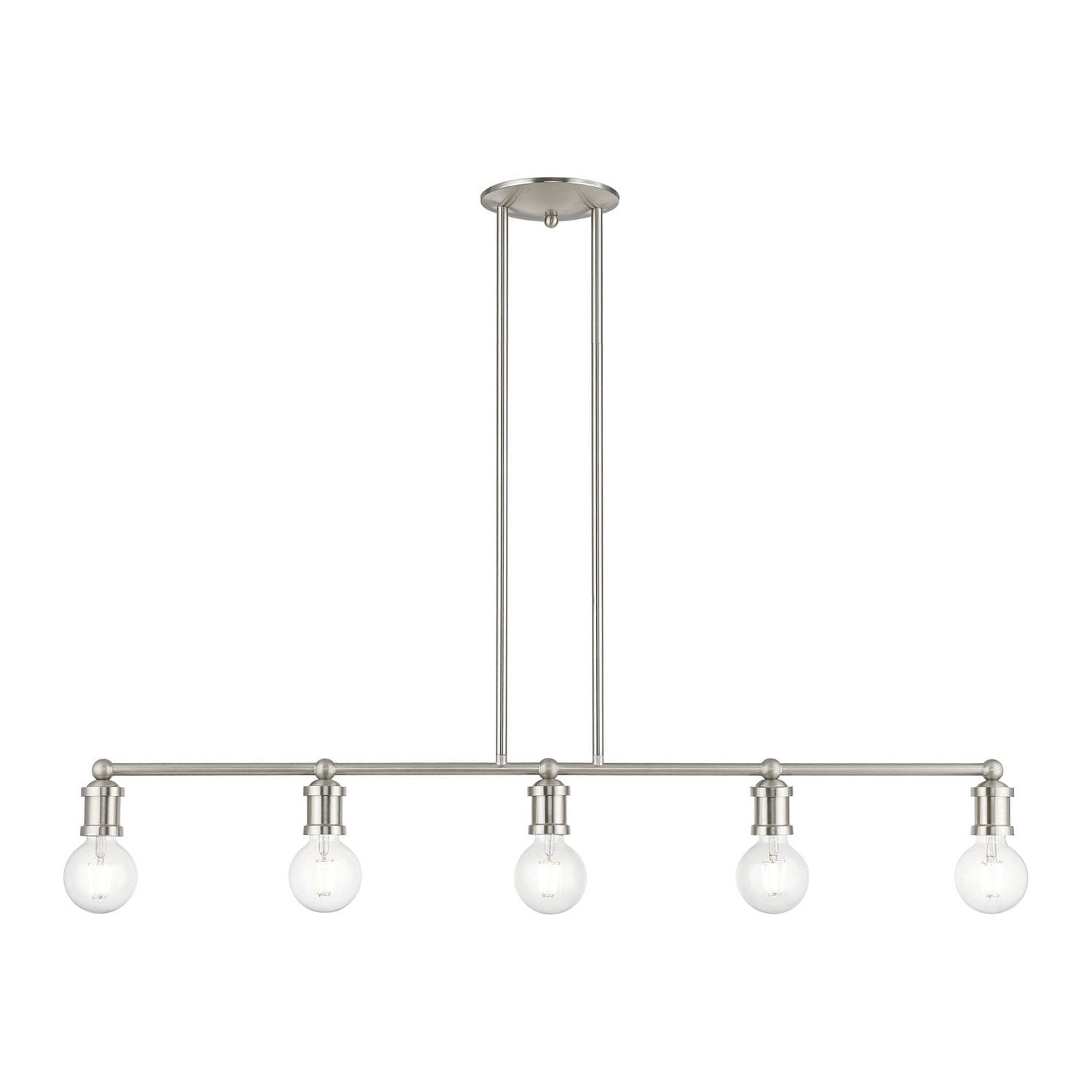 Livex Lighting - 47165-91 - Five Light Linear Chandelier - Lansdale - Brushed Nickel