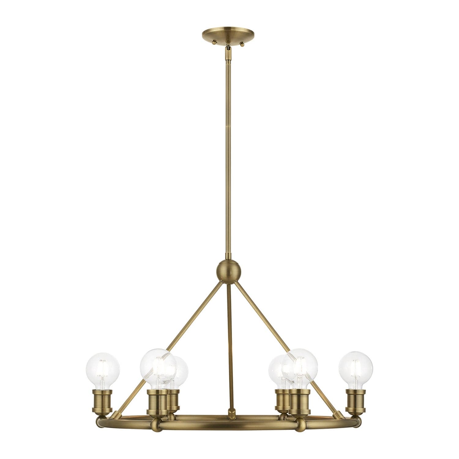 Livex Lighting - 47166-01 - Six Light Chandelier - Lansdale - Antique Brass