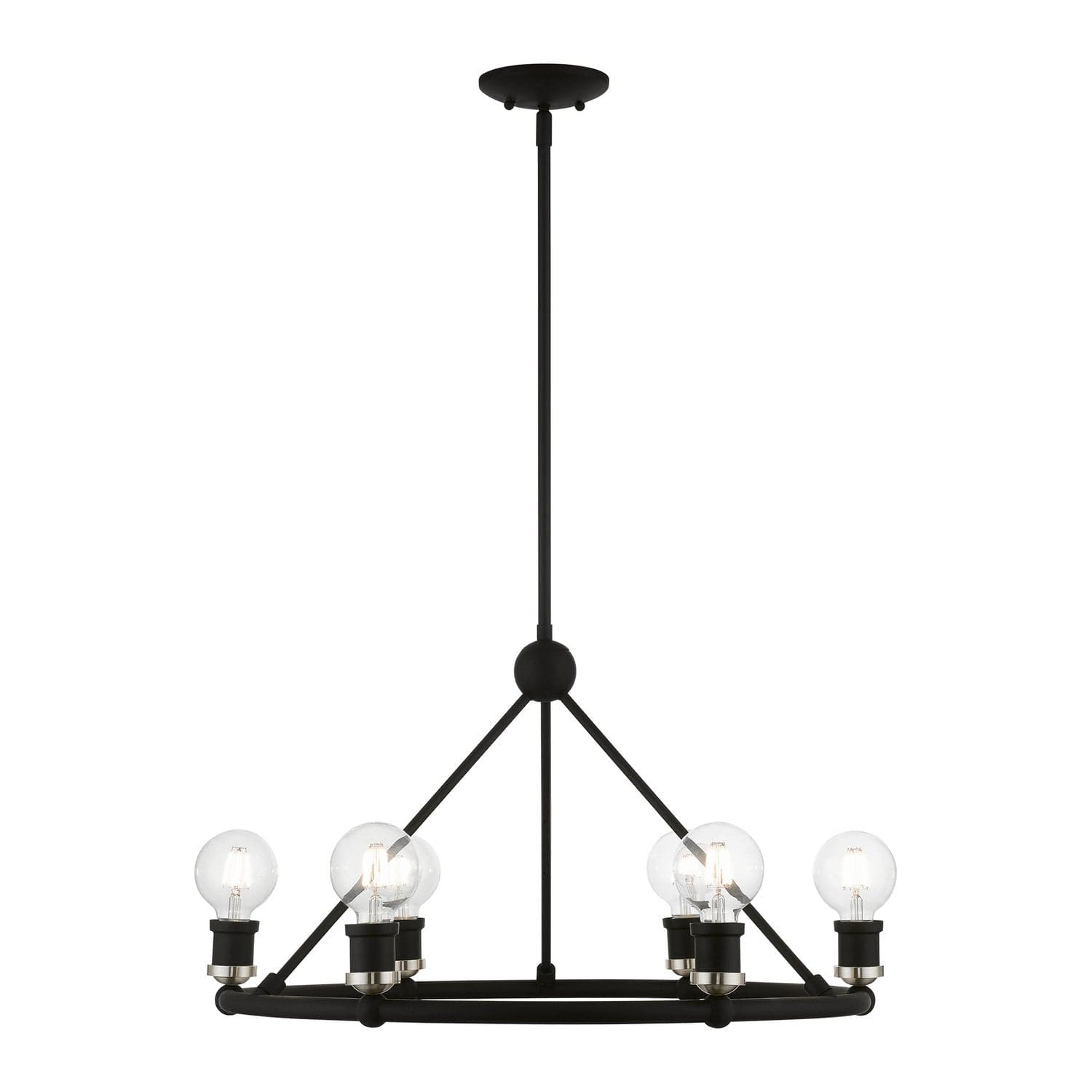 Livex Lighting - 47166-04 - Six Light Chandelier - Lansdale - Black w/Brushed Nickel