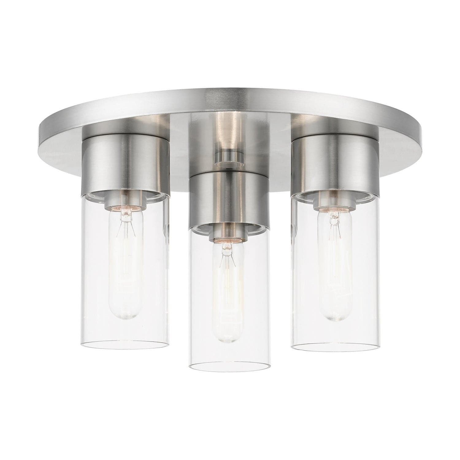 Livex Lighting - 48762-91 - Three Light Flush Mount - Carson - Brushed Nickel