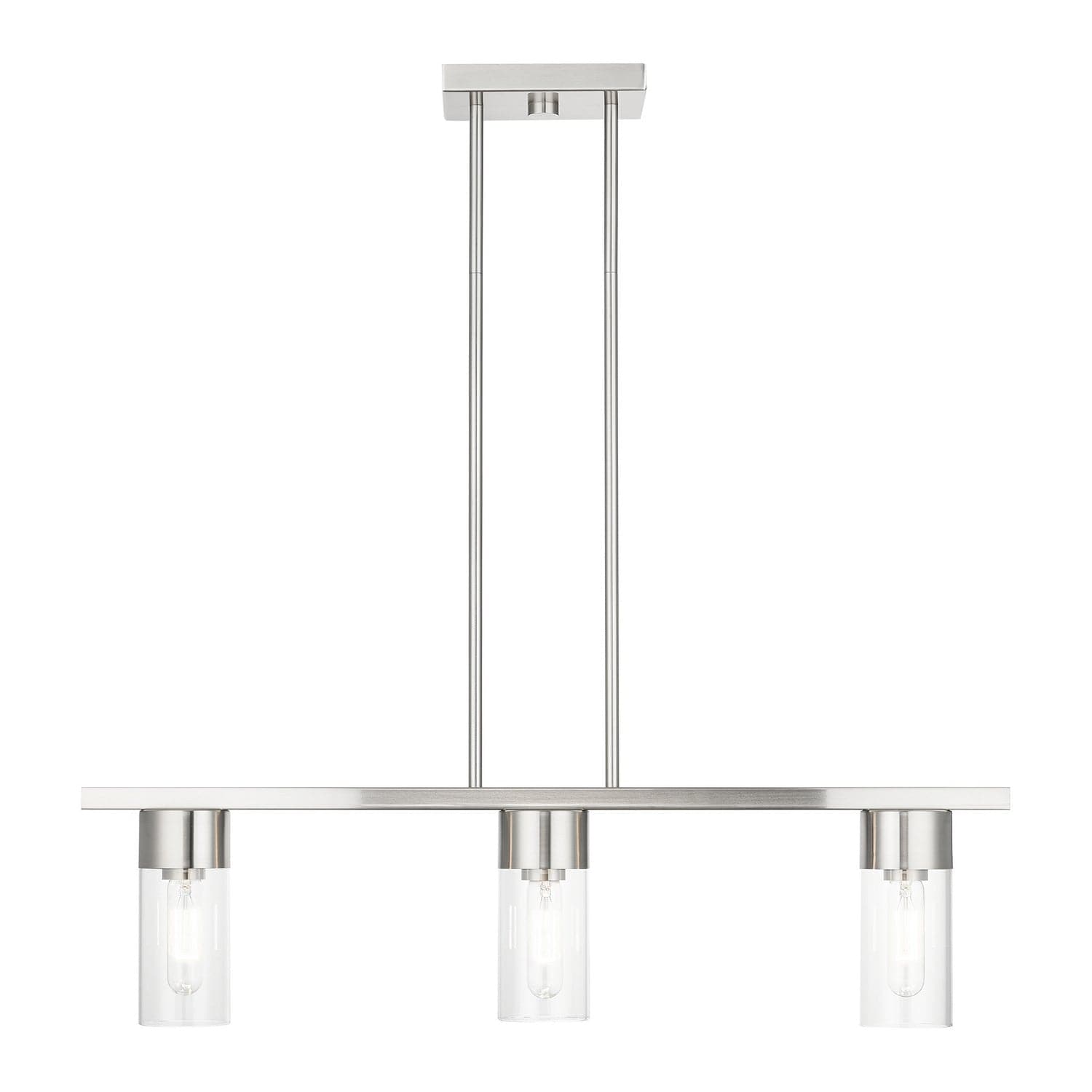 Livex Lighting - 48763-91 - Three Light Linear Chandelier - Carson - Brushed Nickel