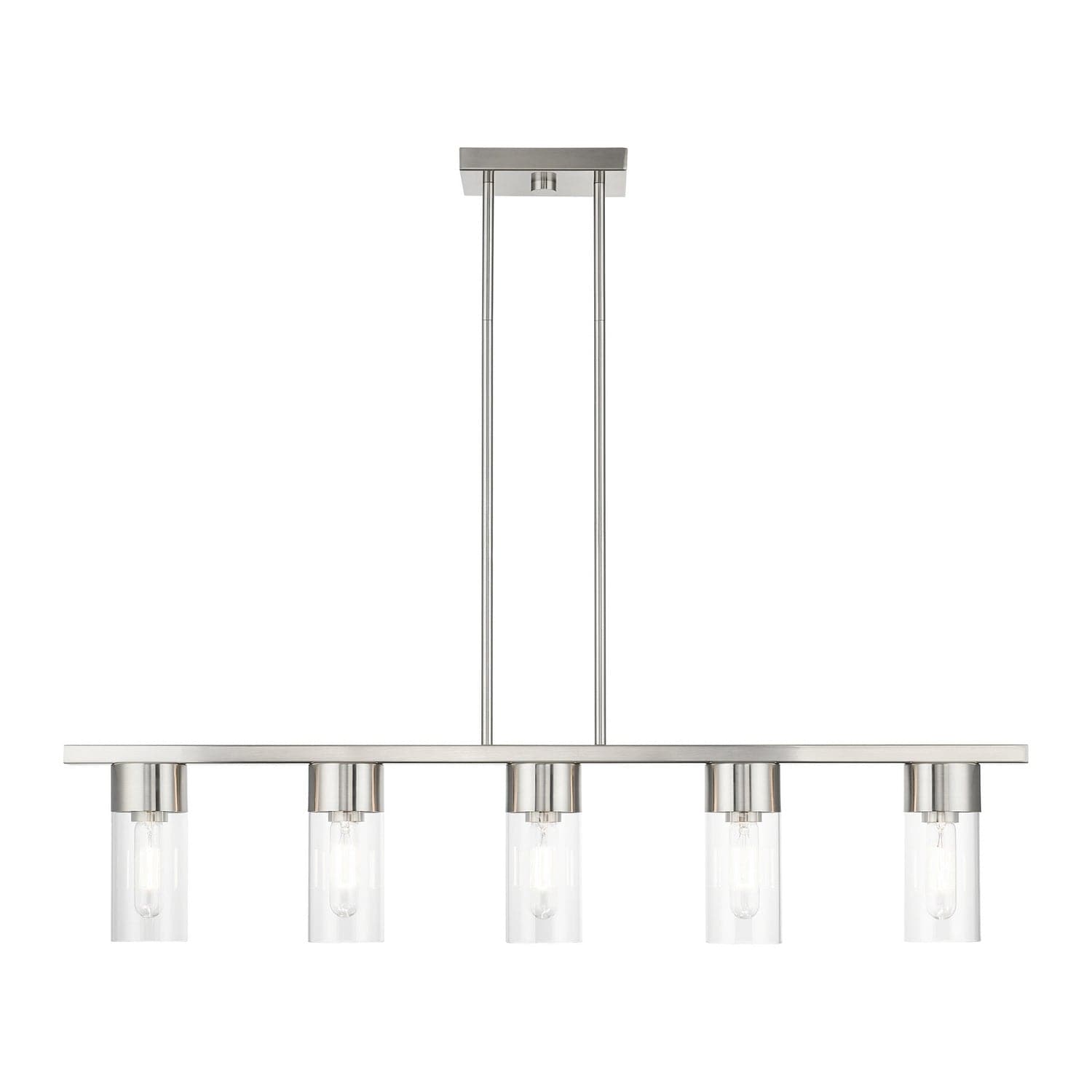 Livex Lighting - 48765-91 - Five Light Linear Chandelier - Carson - Brushed Nickel