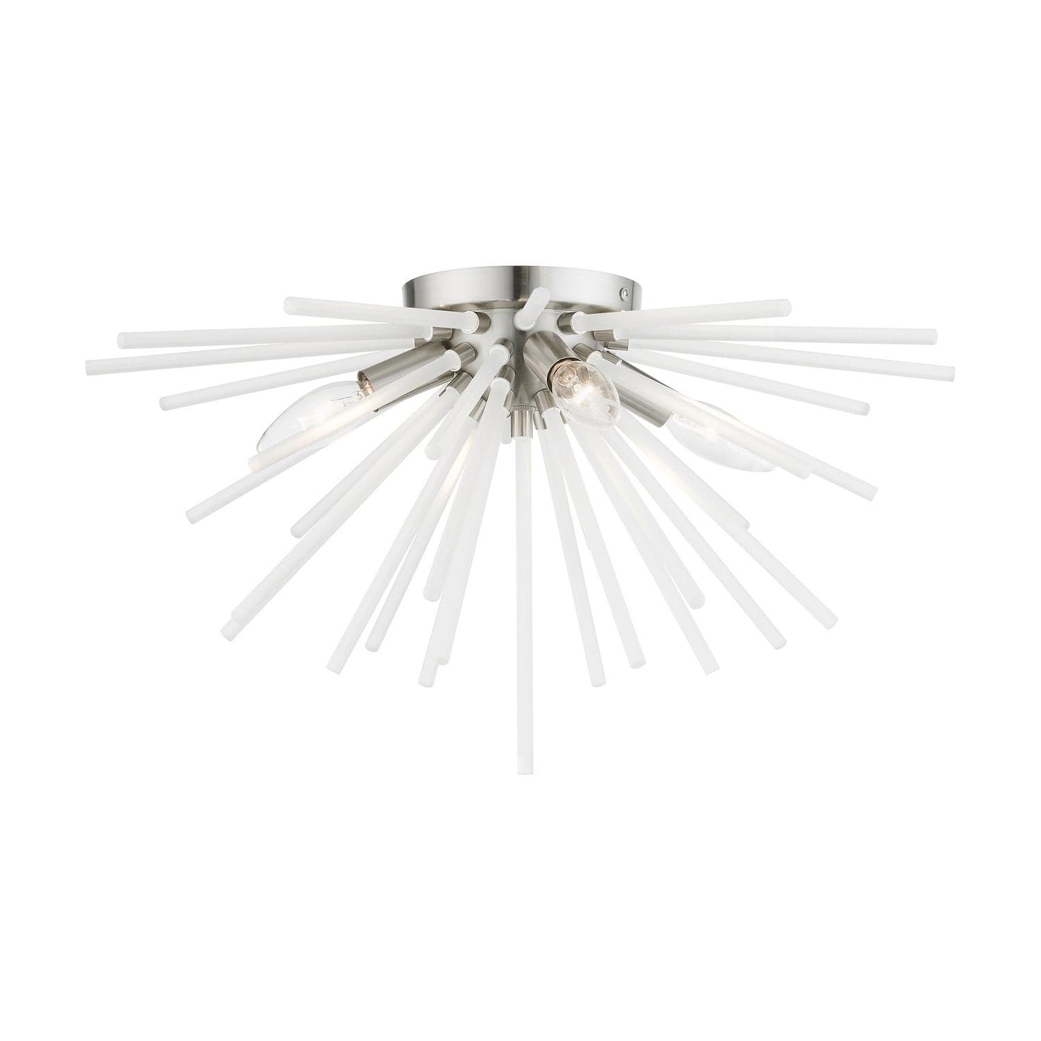 Livex Lighting - 48820-91 - Four Light Flush Mount - Uptown - Brushed Nickel