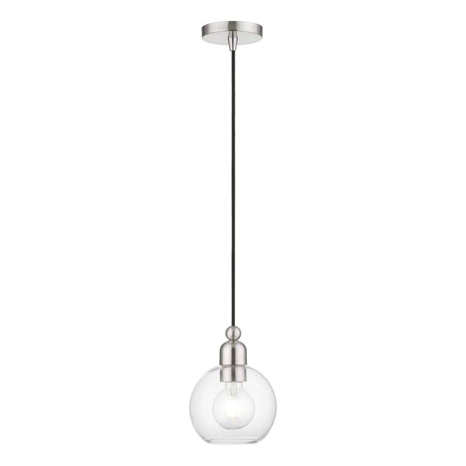 Livex Lighting - 48971-91 - One Light Mini Pendant - Downtown - Brushed Nickel