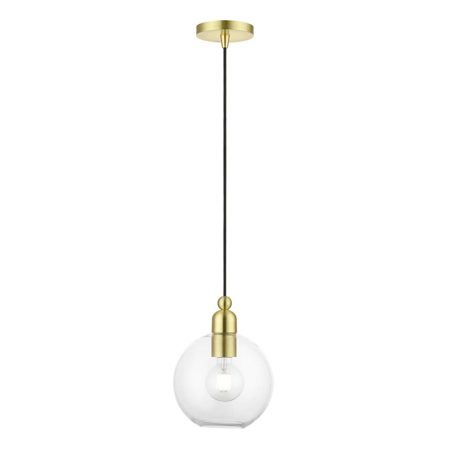 Livex Lighting - 48972-12 - One Light Pendant - Downtown - Satin Brass