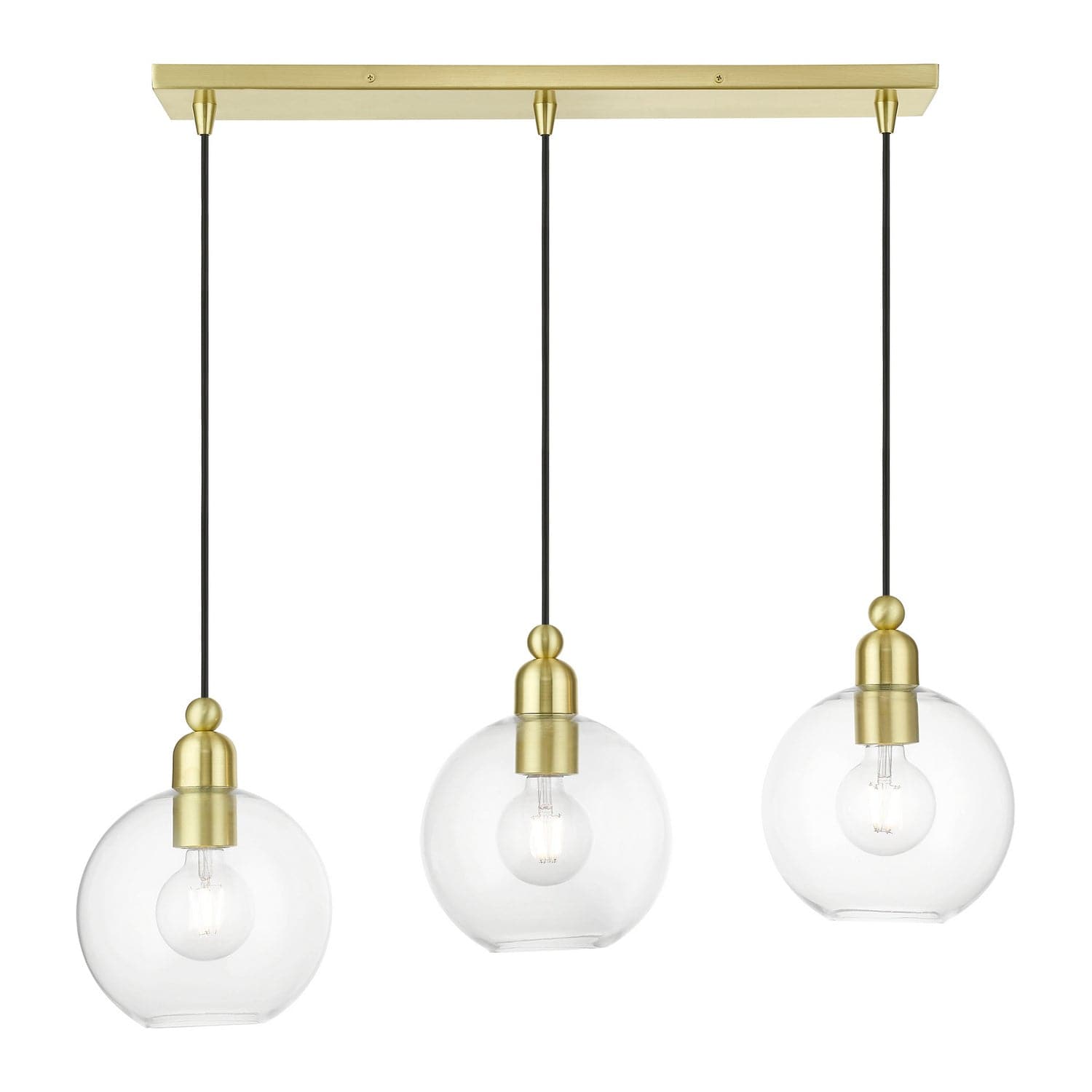 Livex Lighting - 48974-12 - Three Light Linear Chandelier - Downtown - Satin Brass