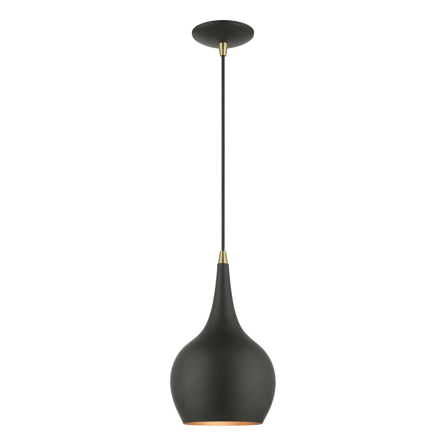 Livex Lighting - 49016-04 - One Light Mini Pendant - Andes - Black w/Antique Brass