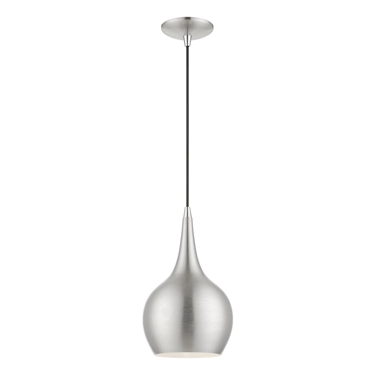 Livex Lighting - 49016-91 - One Light Mini Pendant - Andes - Brushed Nickel w/Polished Chrome