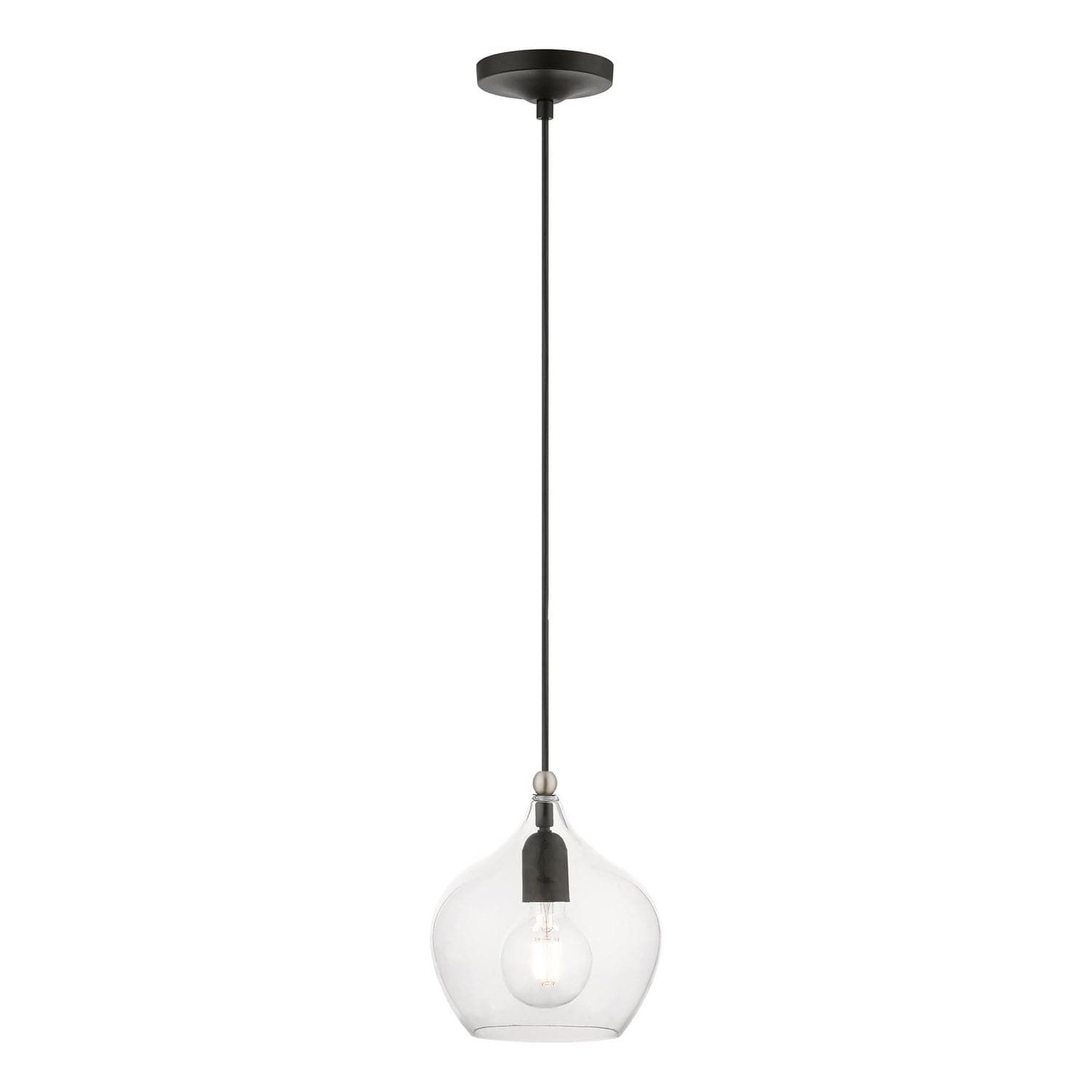 Livex Lighting - 49088-04 - One Light Pendant - Aldrich - Black w/Brushed Nickel