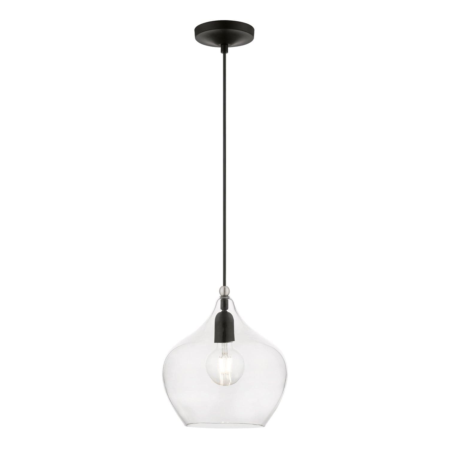 Livex Lighting - 49093-04 - One Light Pendant - Aldrich - Black w/Brushed Nickel