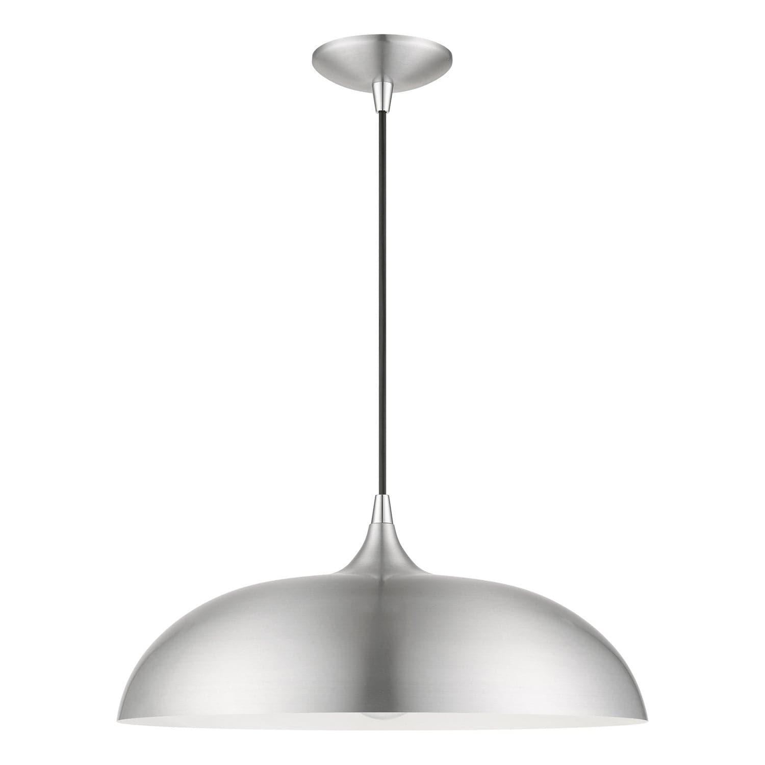 Livex Lighting - 49233-66 - One Light Pendant - Amador - Brushed Aluminum w/Polished Chrome