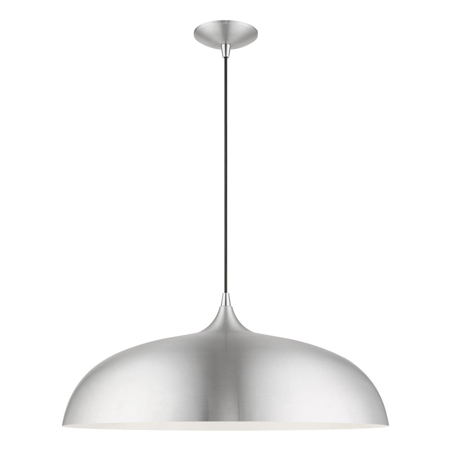 Livex Lighting - 49234-66 - Three Light Pendant - Amador - Brushed Aluminum w/Polished Chrome