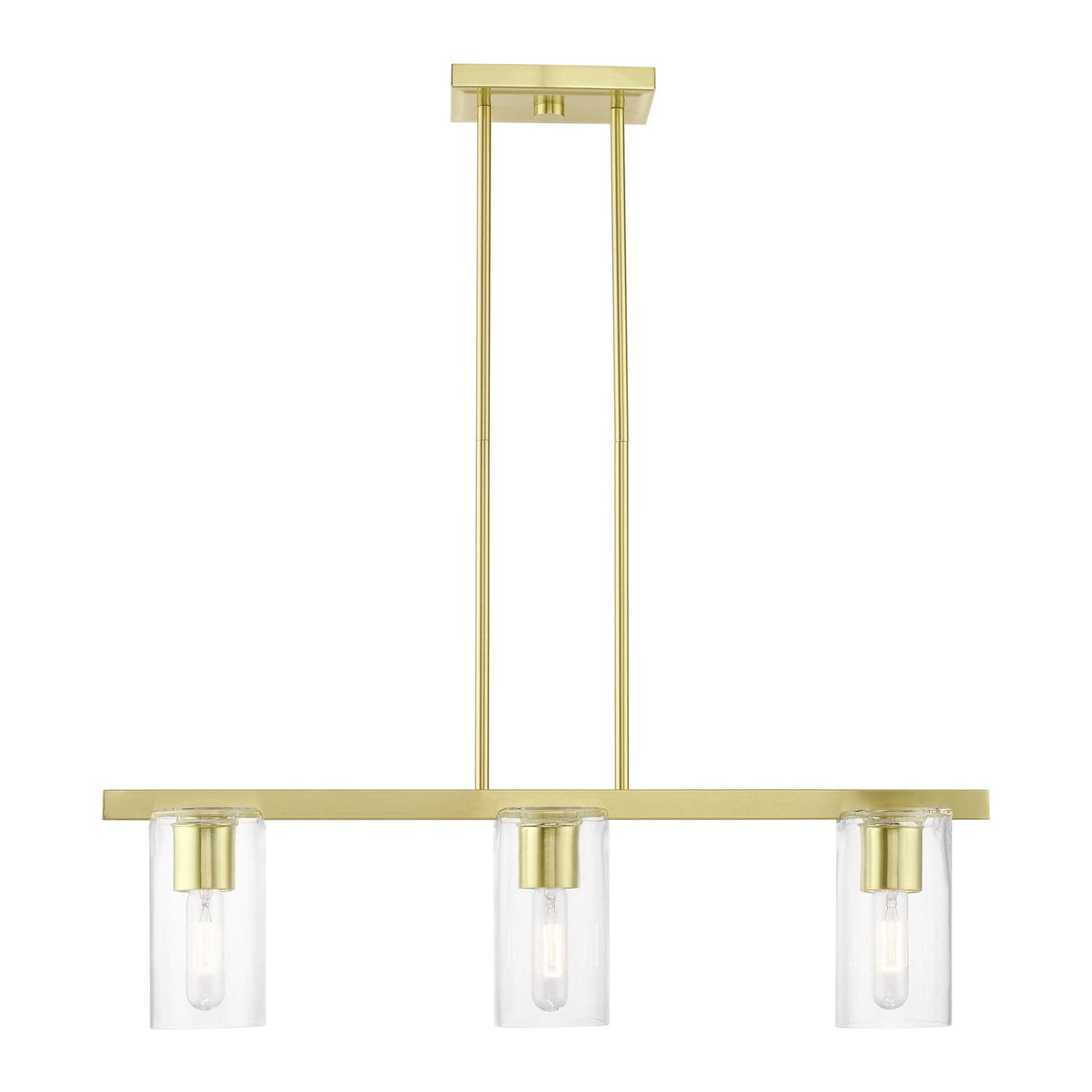 Livex Lighting - 49273-12 - Three Light Linear Chandelier - Clarion - Satin Brass