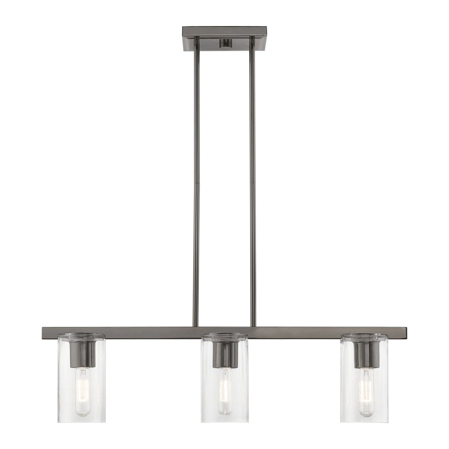 Livex Lighting - 49273-46 - Three Light Linear Chandelier - Clarion - Black Chrome