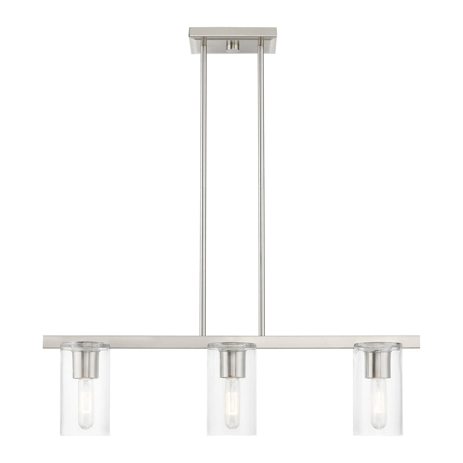 Livex Lighting - 49273-91 - Three Light Linear Chandelier - Clarion - Brushed Nickel