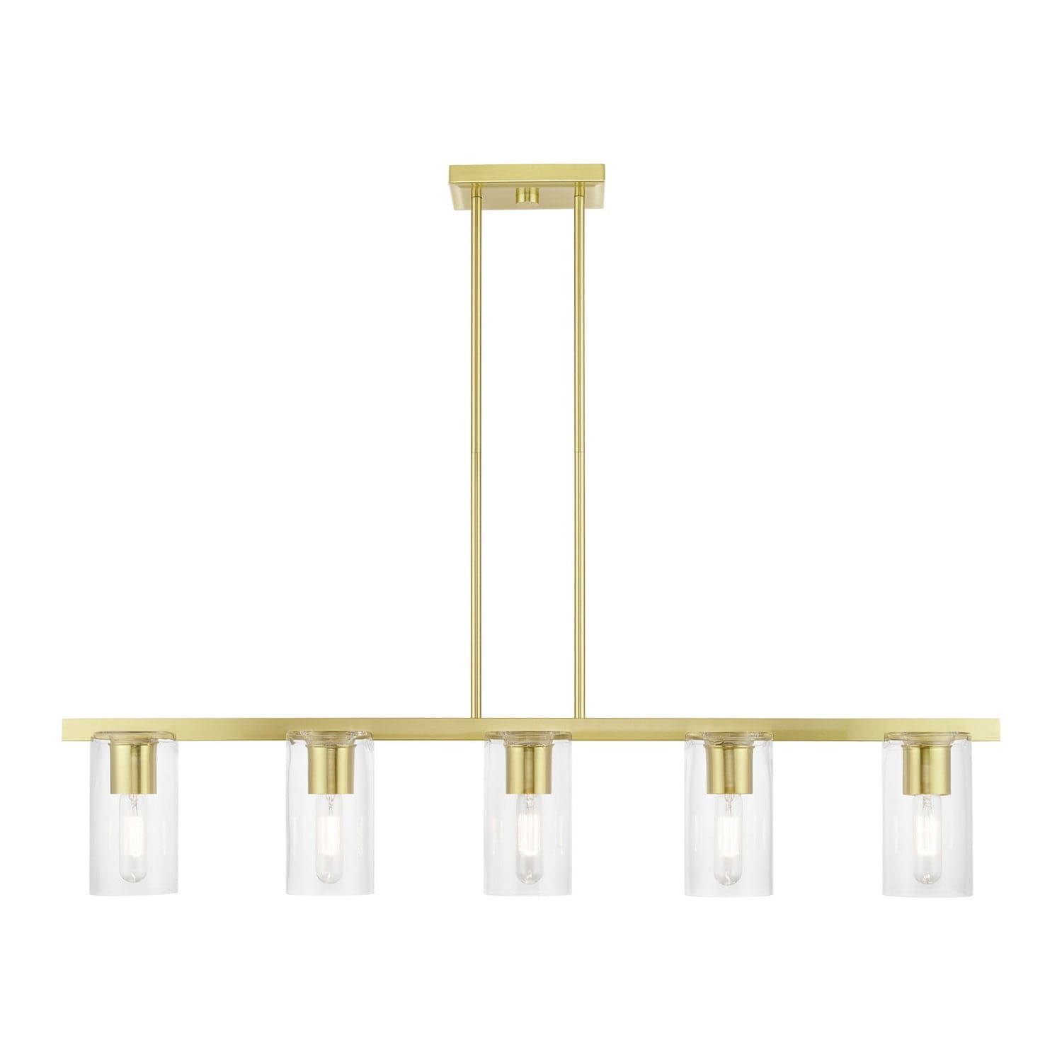 Livex Lighting - 49275-12 - Five Light Linear Chandelier - Clarion - Satin Brass