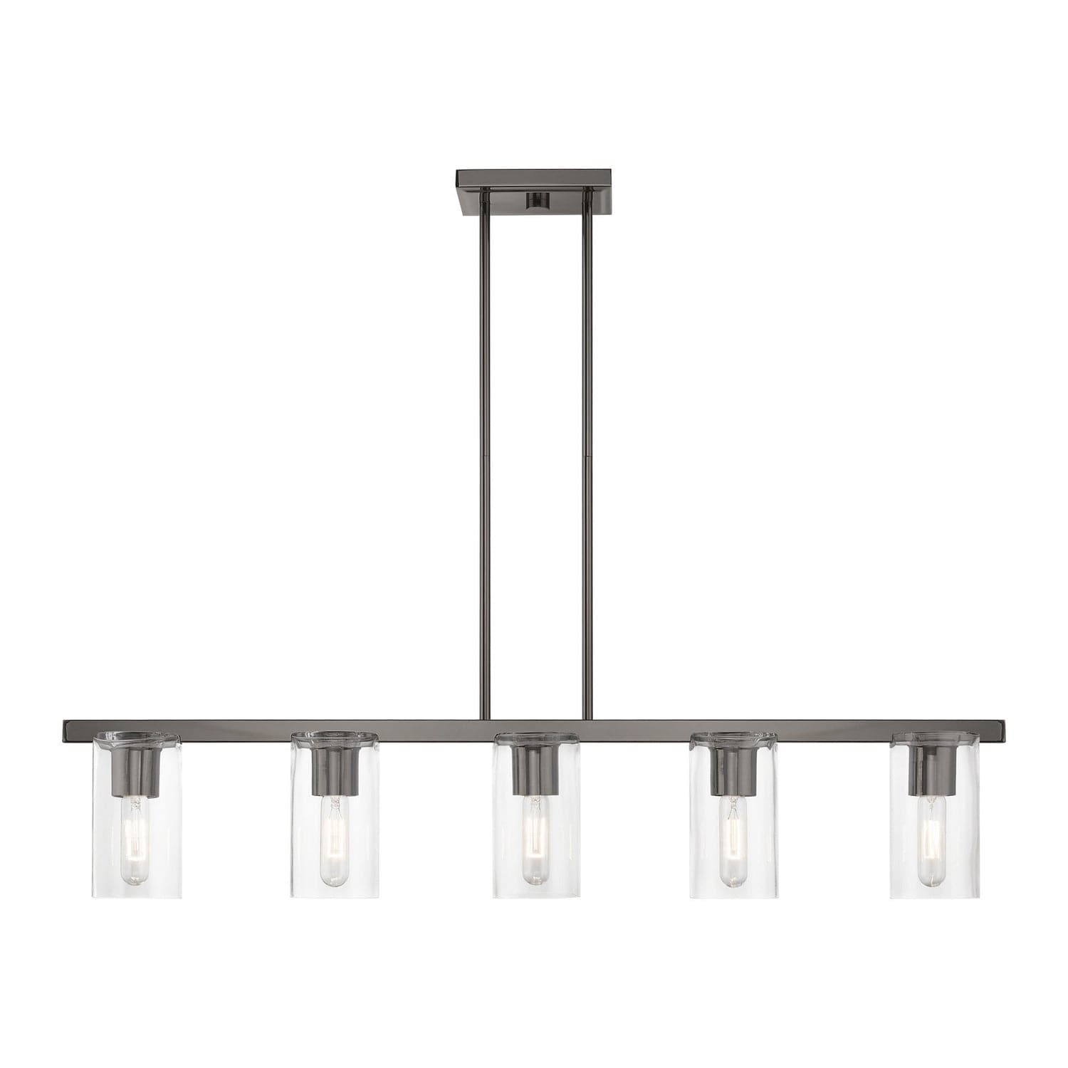 Livex Lighting - 49275-46 - Five Light Linear Chandelier - Clarion - Black Chrome