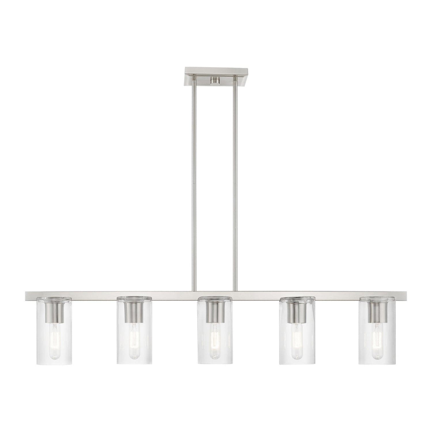 Livex Lighting - 49275-91 - Five Light Linear Chandelier - Clarion - Brushed Nickel