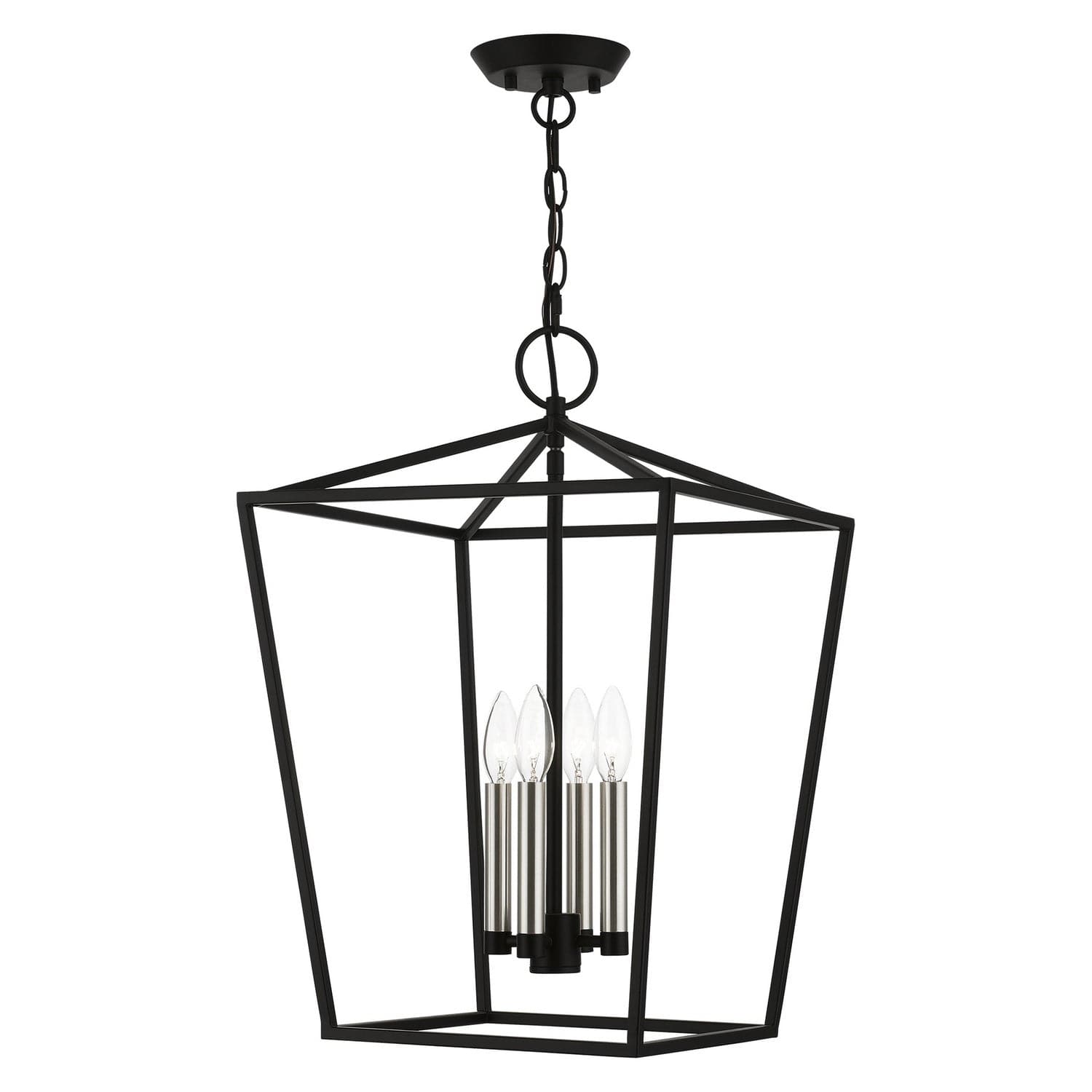 Livex Lighting - 49434-04 - Four Light Chandelier - Devone - Black w/Brushed Nickel