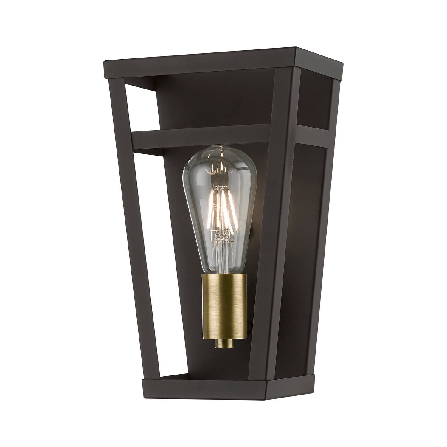 Livex Lighting - 49567-07 - One Light Wall Sconce - Schofield - Bronze w/Antique Brass