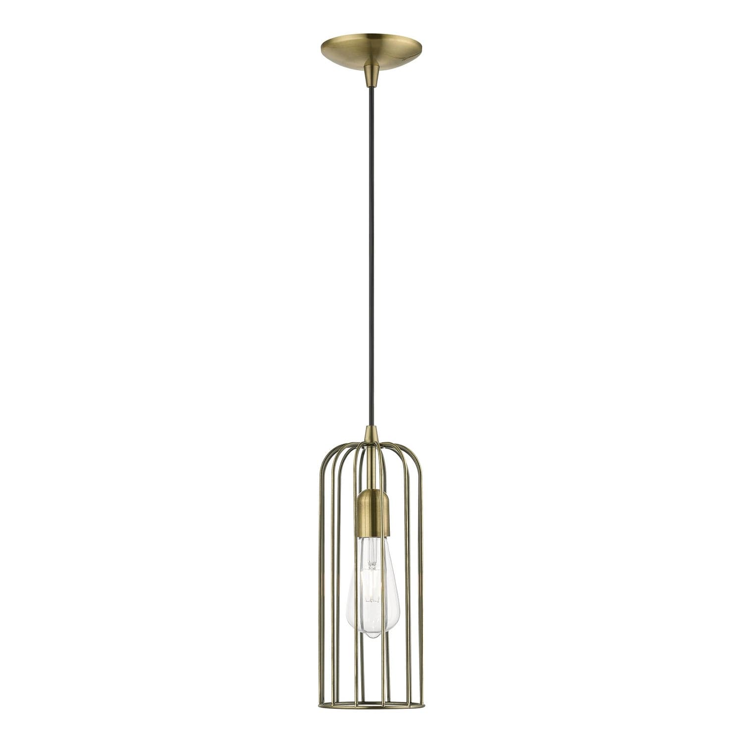 Livex Lighting - 49713-01 - One Light Pendant - Glenbrook - Antique Brass