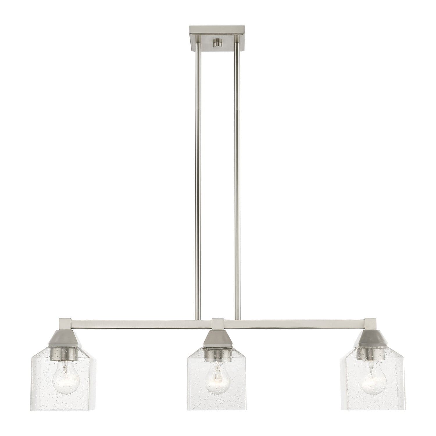 Livex Lighting - 49763-91 - Three Light Linear Chandelier - Aragon - Brushed Nickel