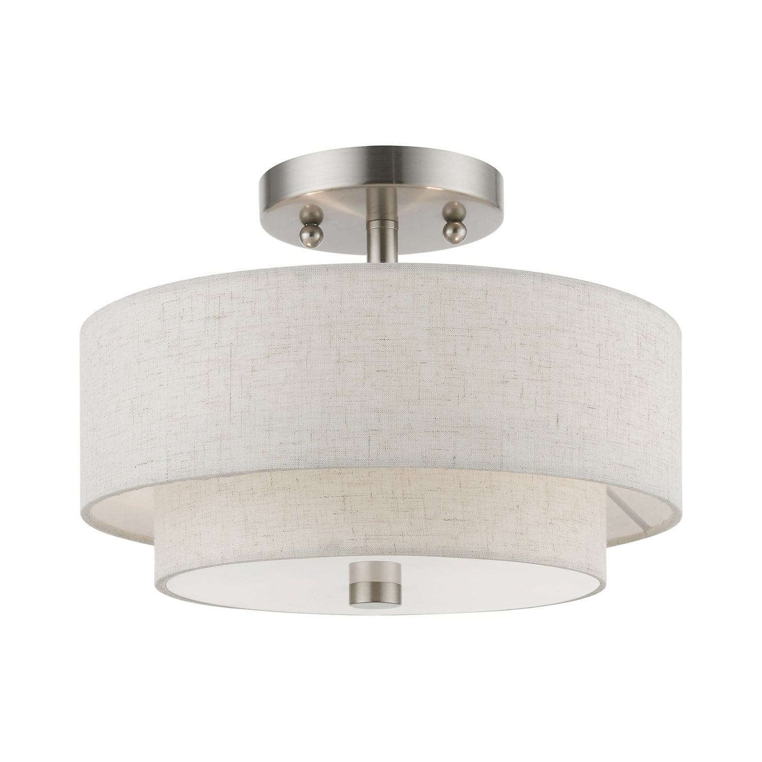 Livex Lighting - 51082-91 - Two Light Semi-Flush Mount - Meridian - Brushed Nickel