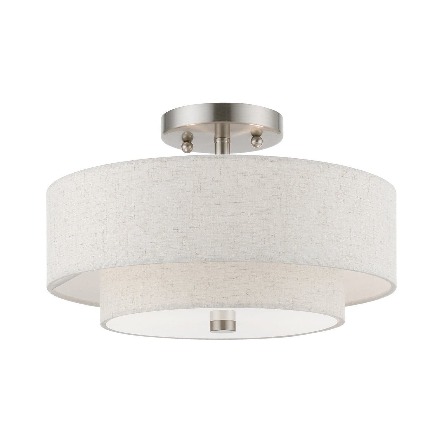 Livex Lighting - 51083-91 - Two Light Semi-Flush Mount - Meridian - Brushed Nickel