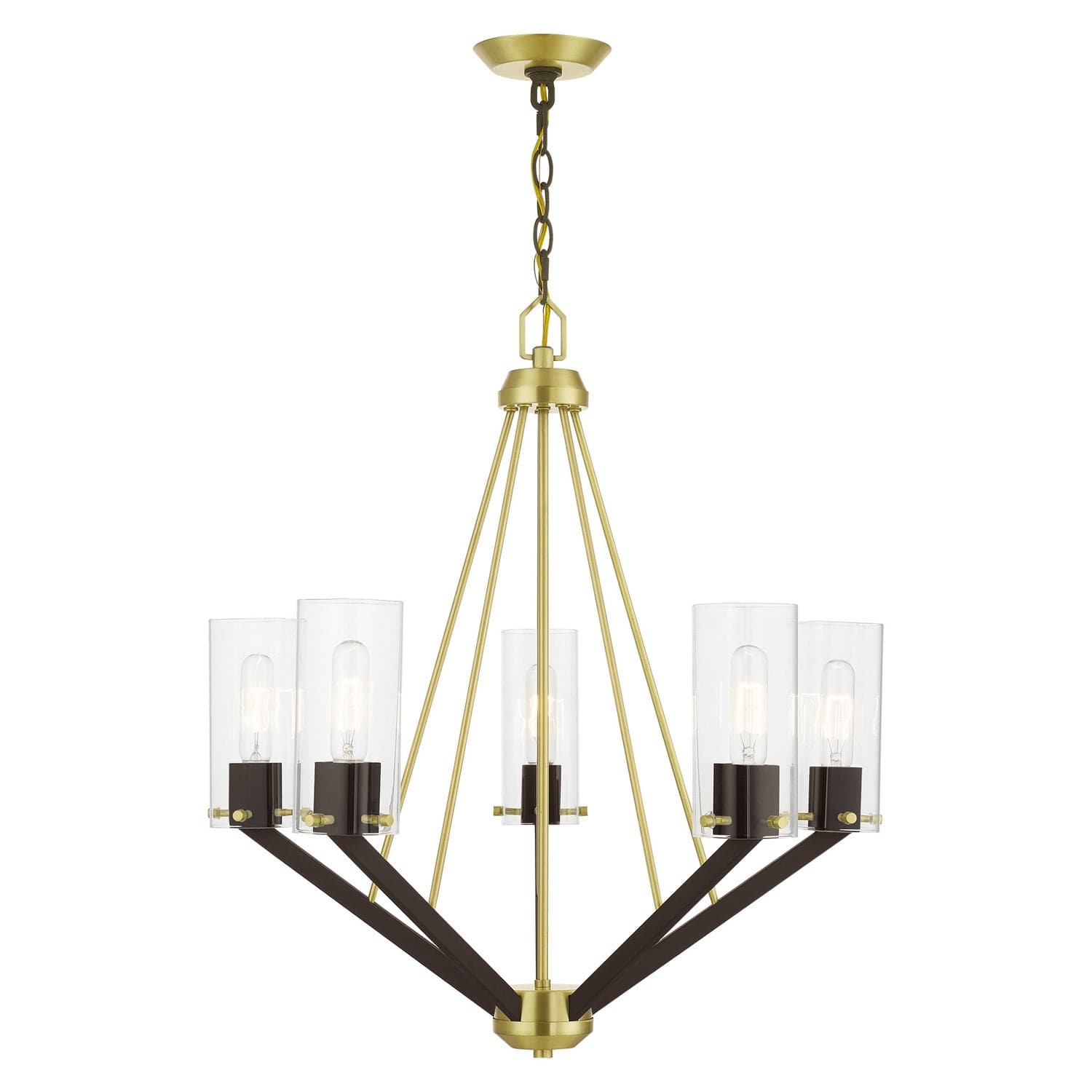 Livex Lighting - 51165-12 - Five Light Chandelier - Beckett - Satin Brass & Bronze