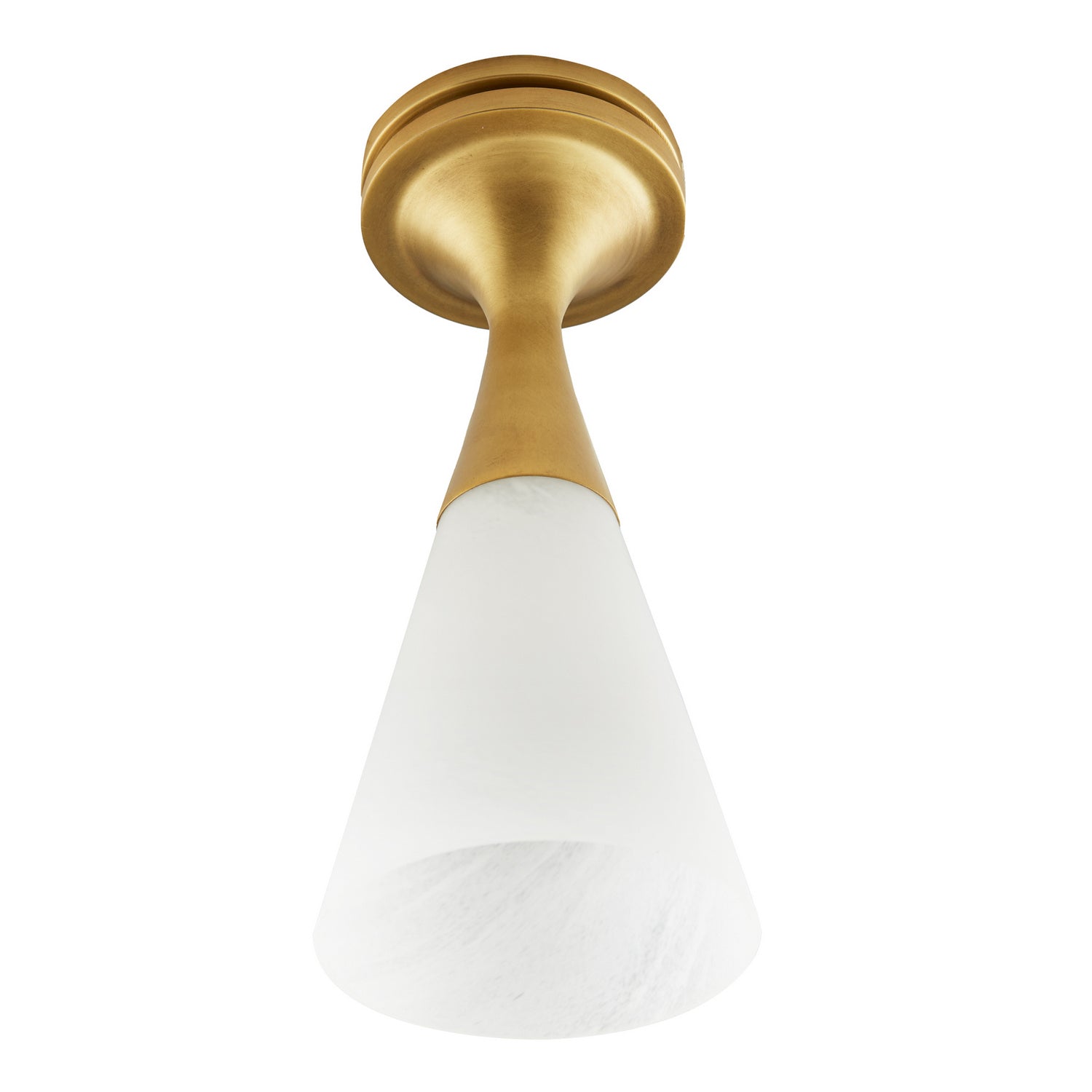 One Light Flush Mount from the Shauna collection in Antique Brass finish